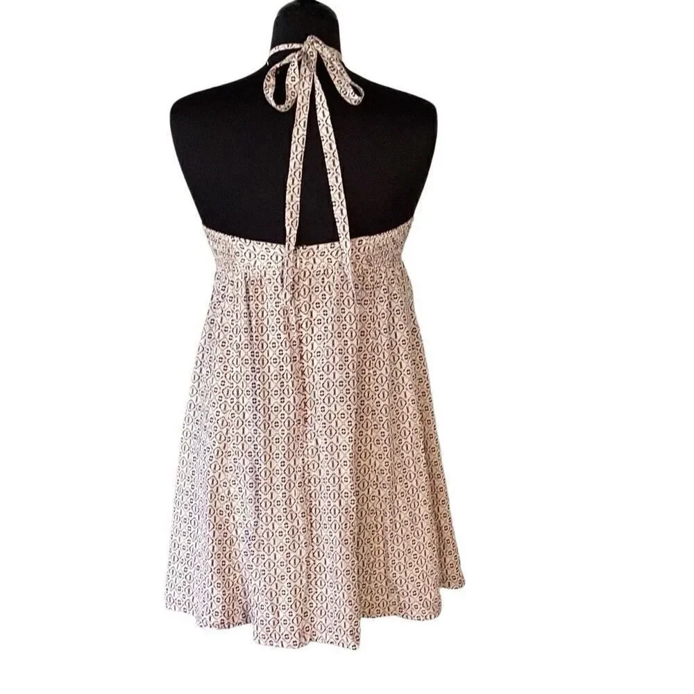 Madewell Silk Convertible Halter Dress Echo Grid Women’s Sz 0